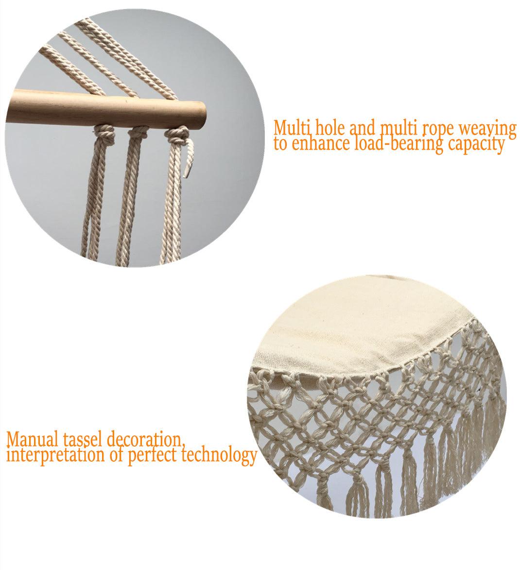 HammockEase Makramee Hängesessel | Handgefertigt | Boho Design | Bequeme Schaukel | Für Drinnen und Draußen