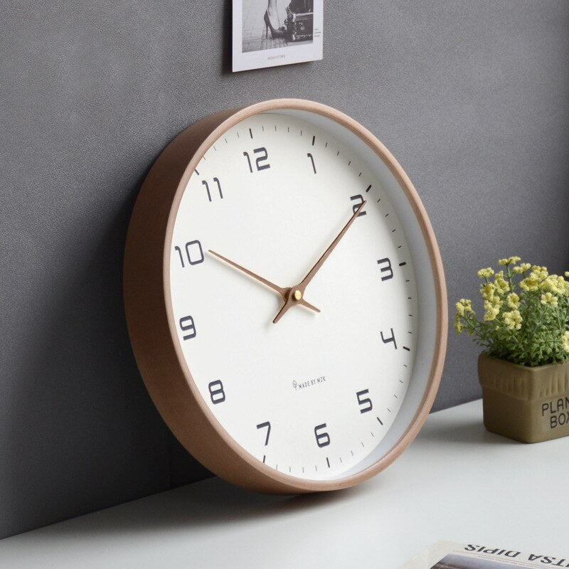 TimberTime Wanduhr Nordic Design | Massivholz & Minimalistische Ästhetik | Moderne Deko Uhr für Wohnzimmer & Büro