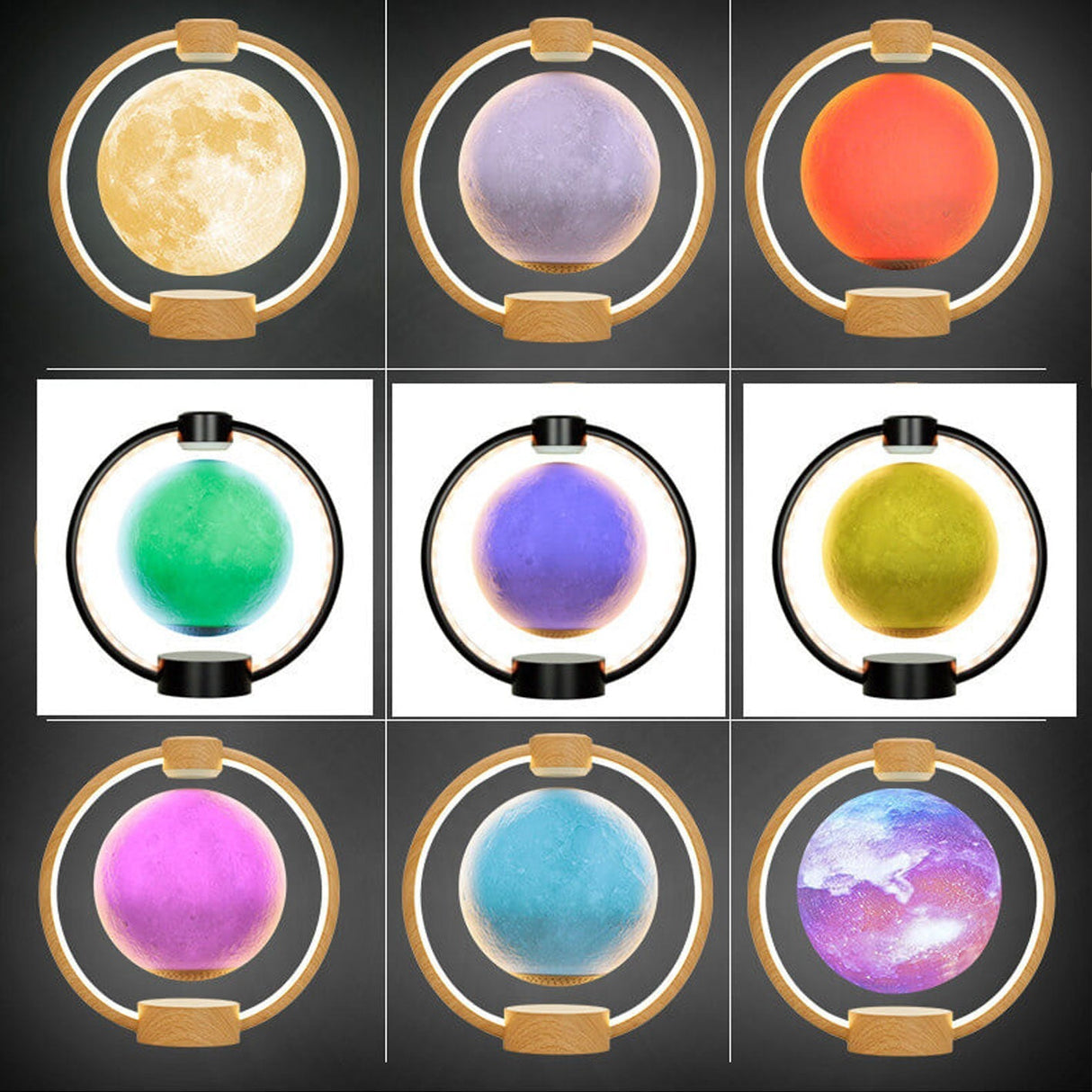 LunarMagix LED Schreibtischlampe | Maglev Mond-Design | Farbwechsel-Nachtlicht | Dekorative Beleuchtung