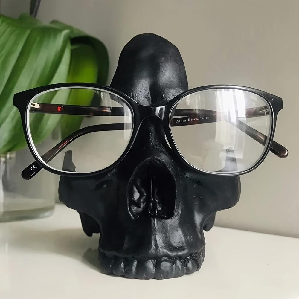 SkullArt Brillenhalter Schädel Statue | Gothic Stil | Deko für Zuhause | Brillenständer