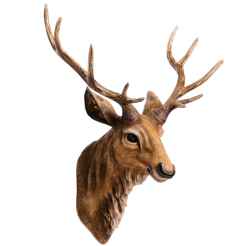 DeerCraft Harz Hirschkopf Wanddekoration | Faux Taxidermie | Bauernhaus-Deko | Tierkopf für die Wand