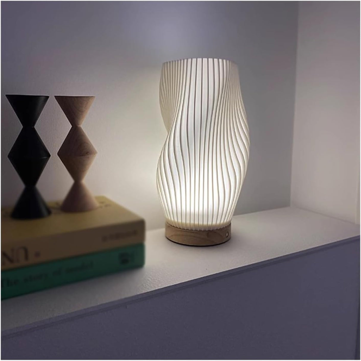 WaveGlow Serene LED Lampe | Moderne Tischleuchte | Stimmungsvolle Beleuchtung für Zuhause