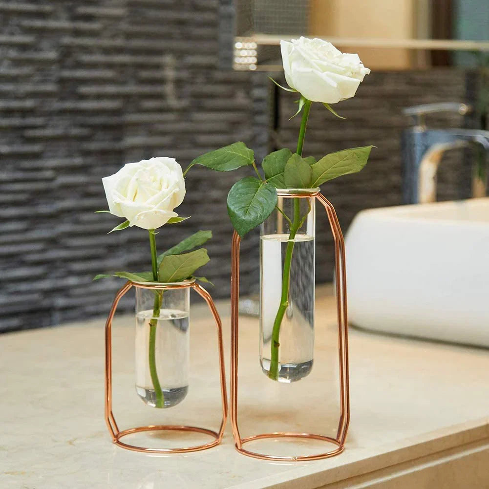 FloraHaven Propagation Vase | Nordic Design Blumenhalter | Glas Test Tube Pflanzgefäß | Deko für Zuhause