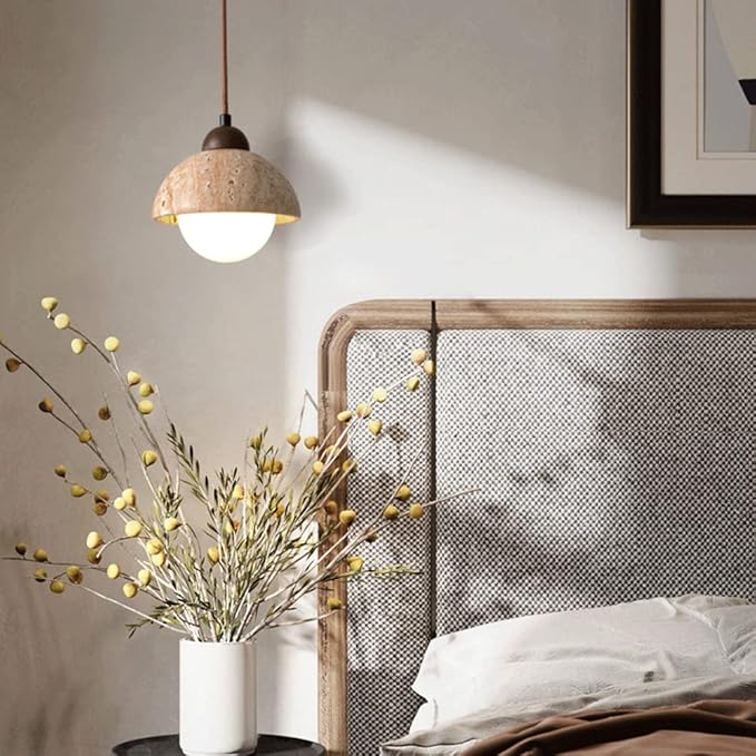 Marbello Naturmarmor Pendelleuchte | Elegante Hängeleuchte | Beleuchtung für modernes Wohnen