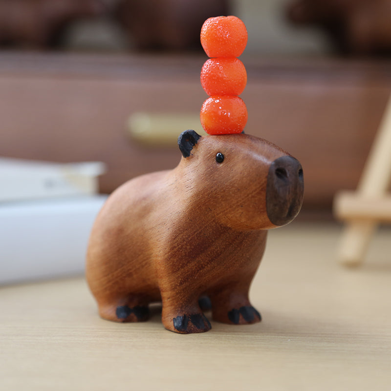 WoodBuddy Capybara Handgefertigte Holzfigur | Einzigartige Deko für Zuhause | Nachhaltiges Design
