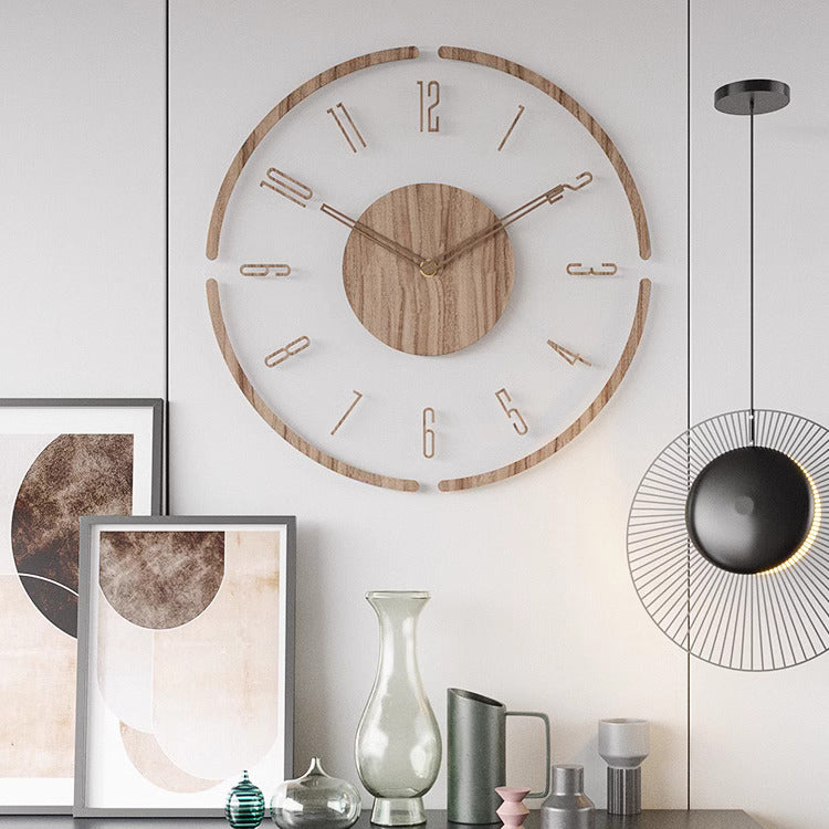 NordWood 35cm Wanduhr im skandinavischen Design | Massivholz | Leise & Elegant | Perfekt für Wohnzimmer & Büro