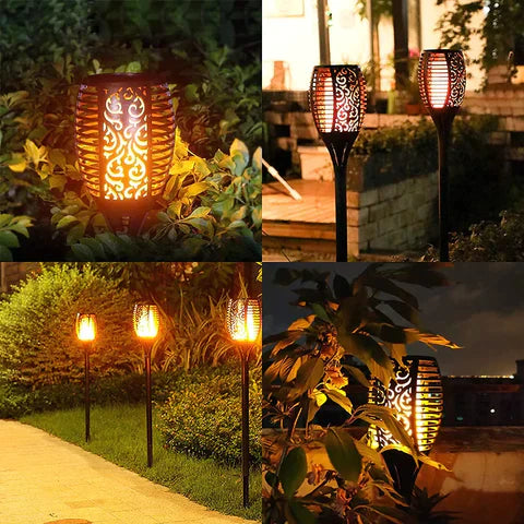 SolarFlare LED Gartenfackel | Solarbetriebene Flammenlampe für Außenbereich | Wetterfeste Dekoration für Garten & Terrasse
