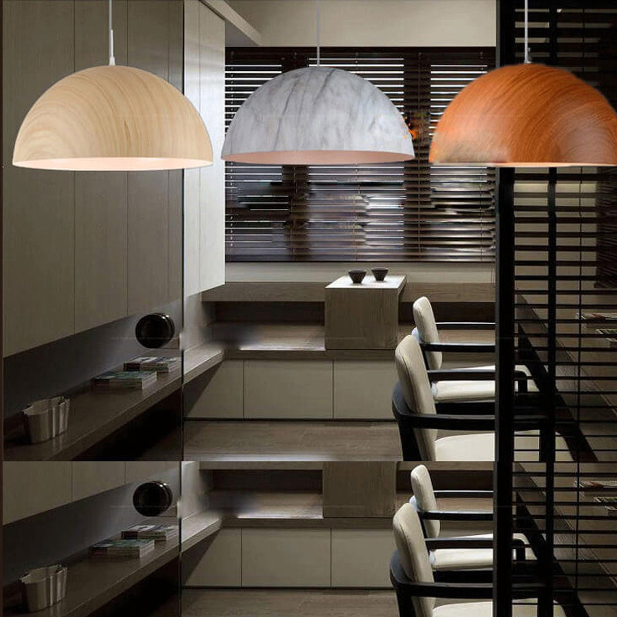 ArcLumina Marmor Pendelleuchte | Nordic Design | Halbrund | Elegante Beleuchtung | Wohnraum-Highlight