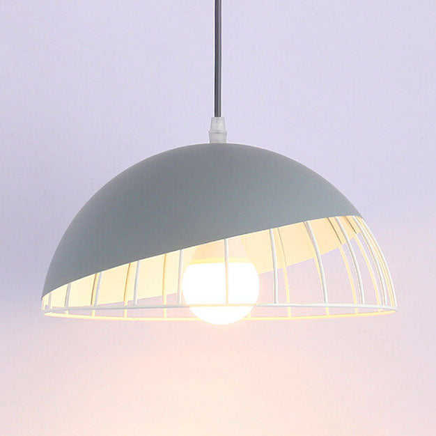CageLine Nordic Pendelleuchte | Macaron Aluminium-Design | 1-flammige Drahtkäfig-Lampe | Farbenfrohe Eleganz