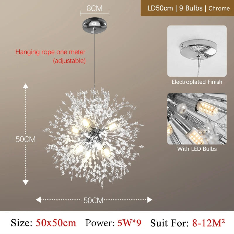CrystalElegance Luxus-Kronleuchter aus Kristallglas | Premium Deckenleuchte | Glamour für Wohnzimmer, Esszimmer und mehr
