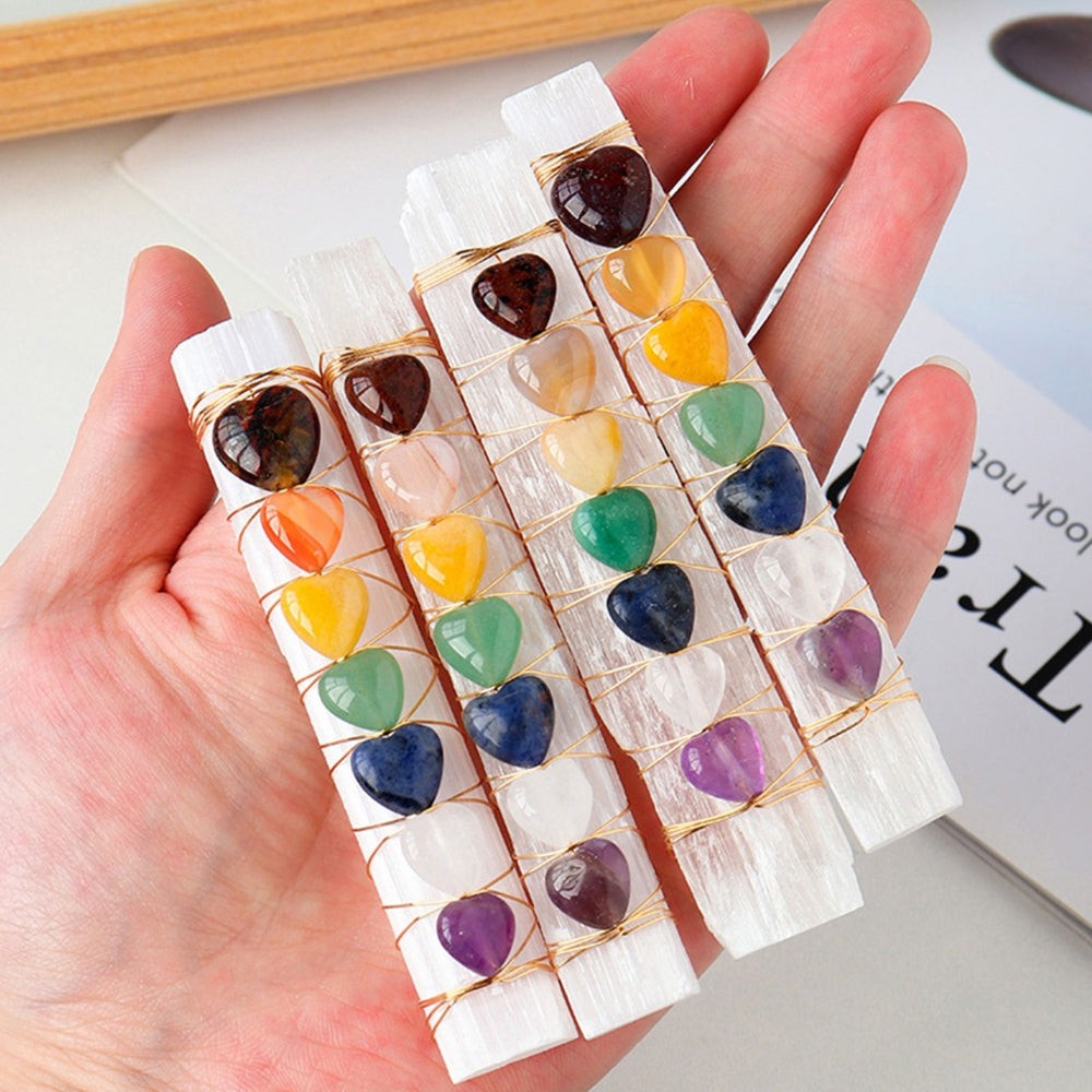 SoulPurity Selenit Riegel zur Chakra-Reinigung | Kristalltherapie | Energetische Reinigung | Spirituelles Werkzeug