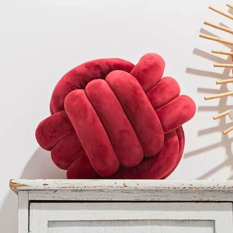 VelvetNest Skandinavisches Knotenkissen aus Samt | Stilvolle Deko | Weich & Komfortabel | Perfekte Wohnaccessoire