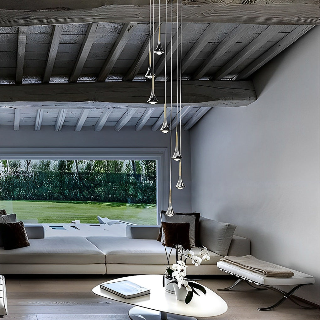 LumiDrop Nordic Design Pendelleuchte | Tropfenform | Elegantes LED-Licht für Esszimmer & Wohnzimmer | In Schwarz, Gold & Chrom