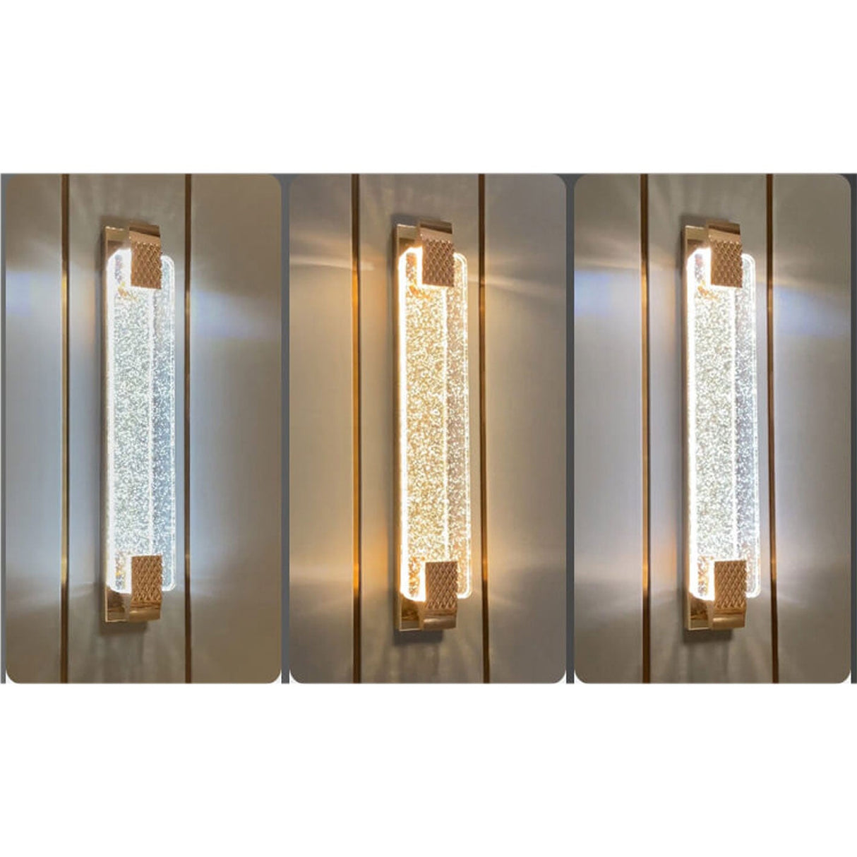 Lucera Luxuriöse LED Wandlampe | Rechteckig | Kristallblase Design | Elegantes Licht für Zuhause | Deko | Moderne Wandleuchte