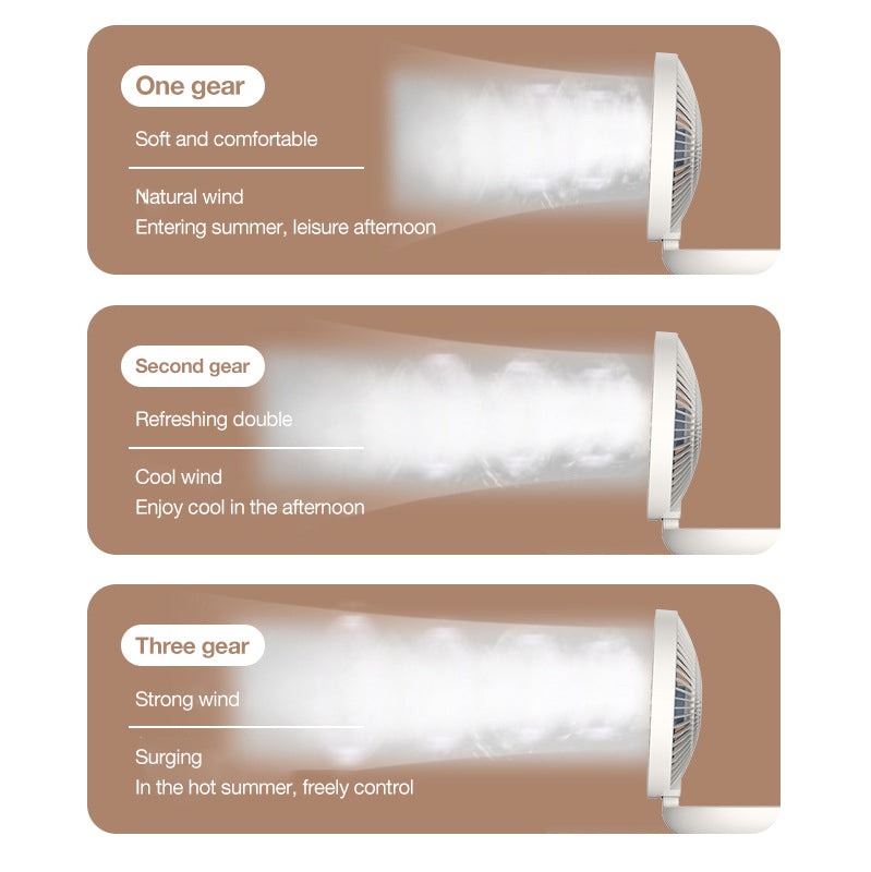BreezeMate Mini-USB Ventilator | Tragbar & Wiederaufladbar | Verstellbar | Wand- & Desktopnutzung