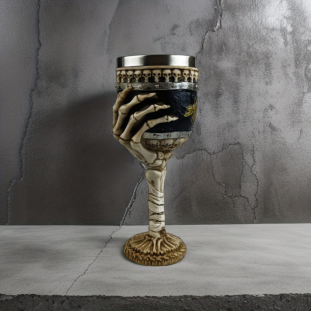 SkullGoblet Gothic Design Weinkelch | Skelett-Handgriff | 200ml Kapazität