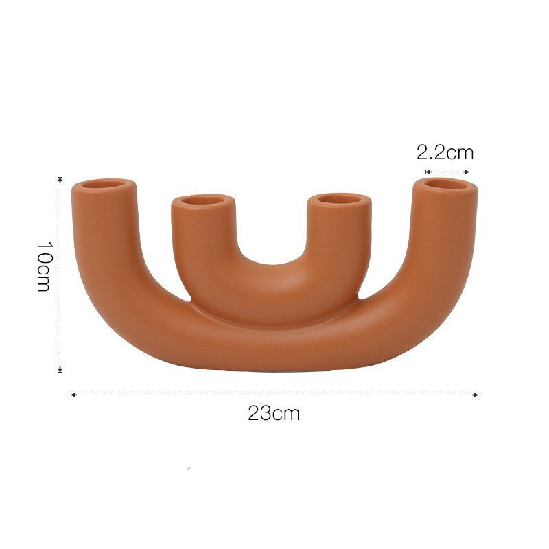 LumiVase Keramik-Kerzenhalter | Moderner weißer Kerzenständer | Deko für Zuhause & festliche Tischdekoration