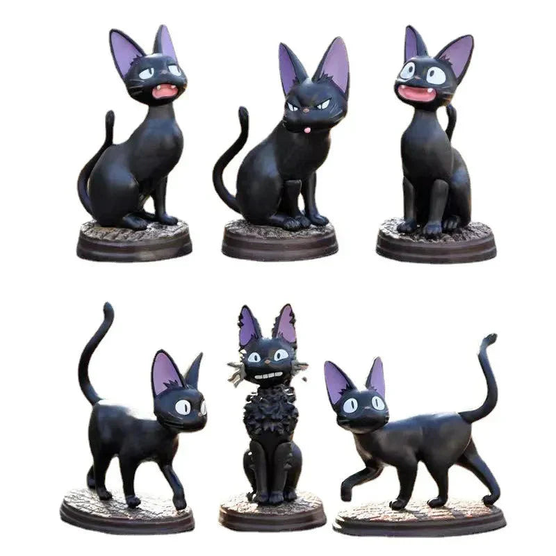 MagicWhisker Cartoon Schwarze Katze Figuren Set | 6-teilig | PVC Action Spielzeug | Kinder Geburtstagsgeschenk