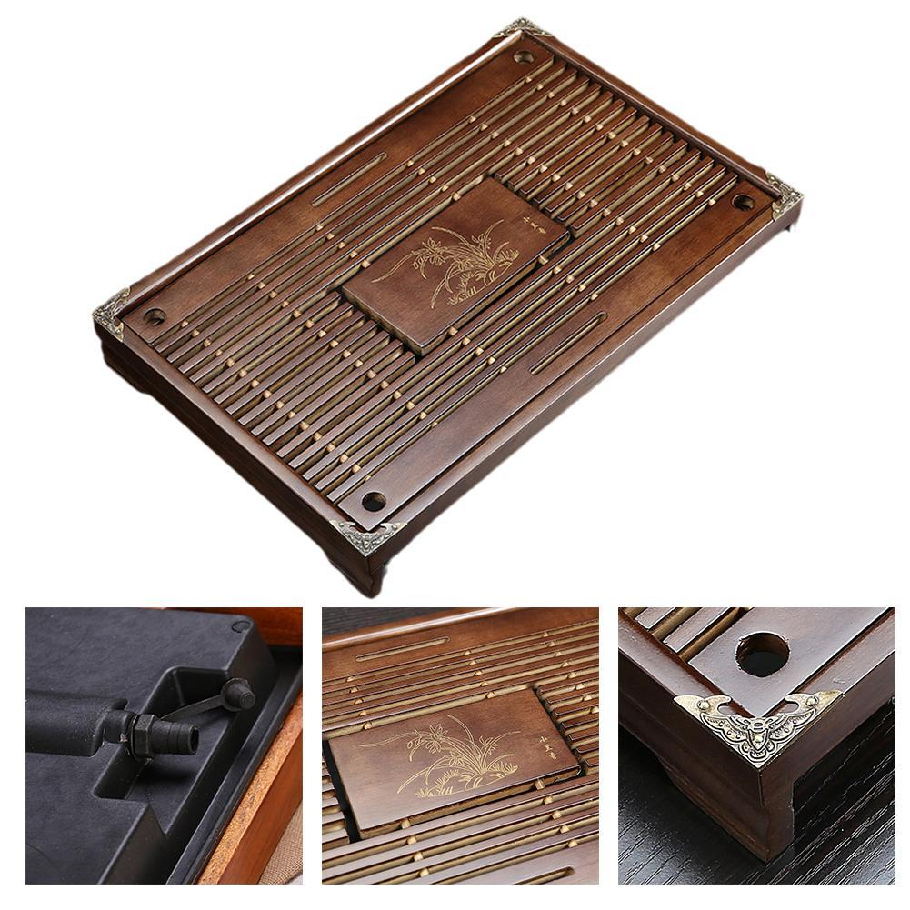 TeaFlow Kung-Fu Teebretttisch | Teetablett mit Wasserspeicher | Traditionelles Design für Teezeremonien & Dekoration