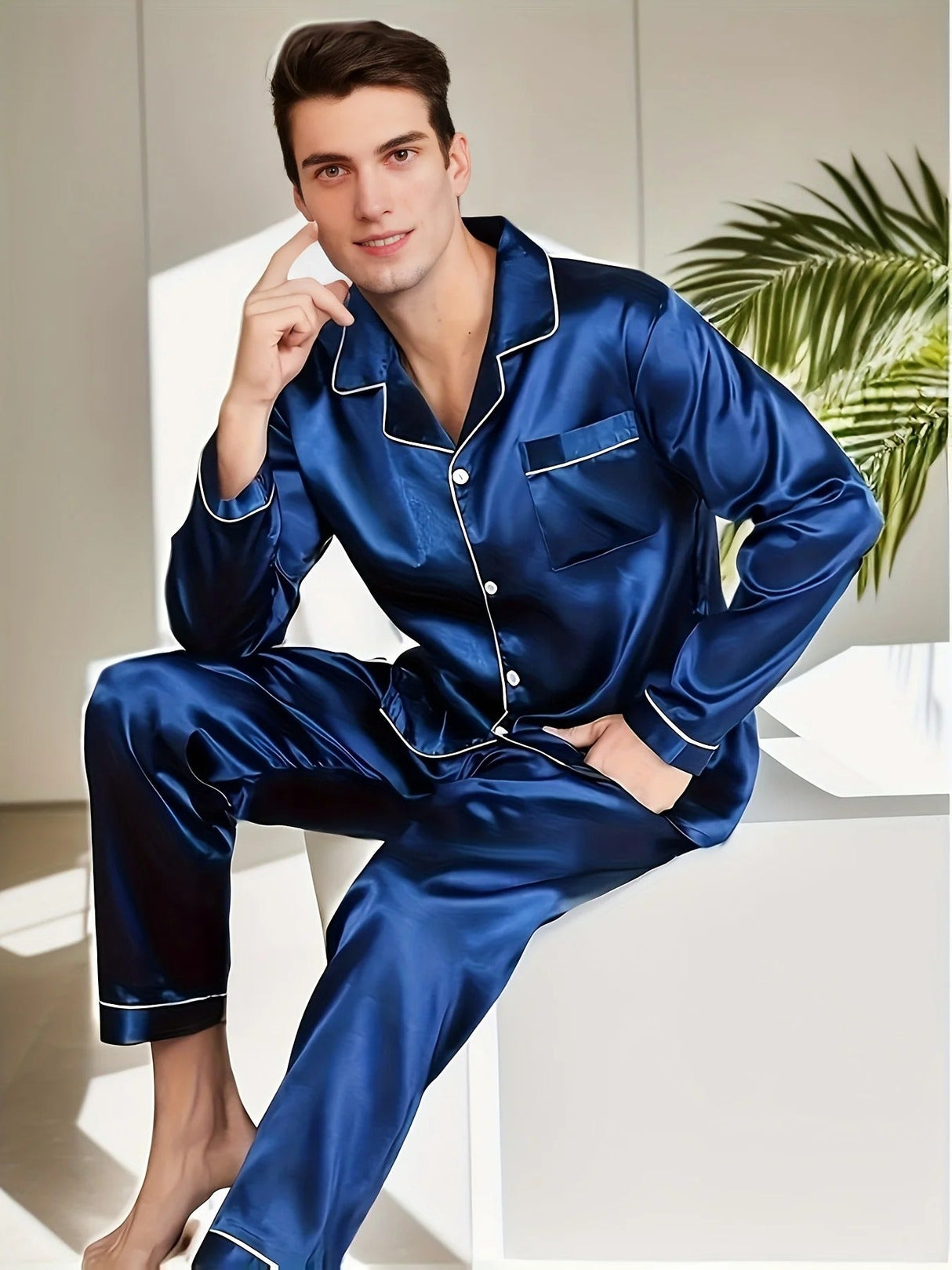 Nachtprestige Luxus Herren Pyjama | Elegante Nachtwäsche | Bequem & Atmungsaktiv | Für erholsamen Schlaf