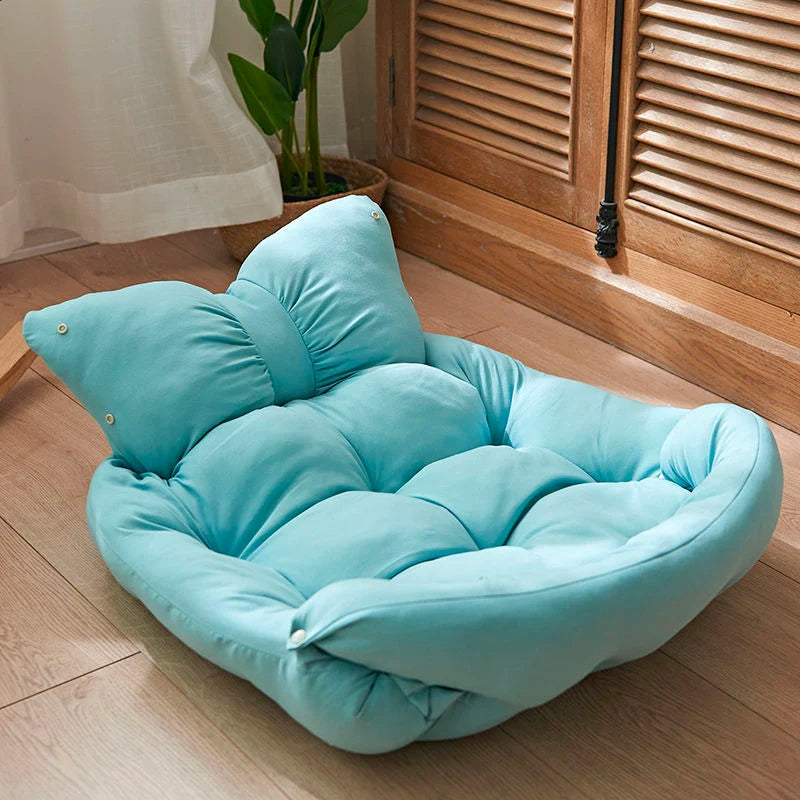 PurrNest Multifunktionales Plüsch Katzenbett | Katzenmatte & Schlafplatz | Bequem & Kuschelig | Modernes Design