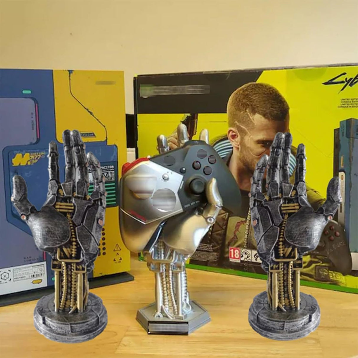 CyberGrip Sci-Fi Controller Halterung | Gaming Zubehör | Cyberpunk Design | Praktischer Controller Stand