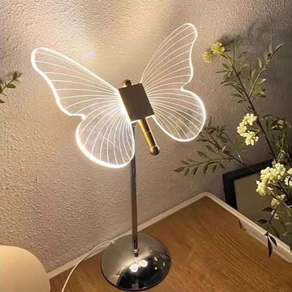 GlowFly Schmetterling Kristall Tischlampe | Elegantes Design | LED-Stimmungslicht