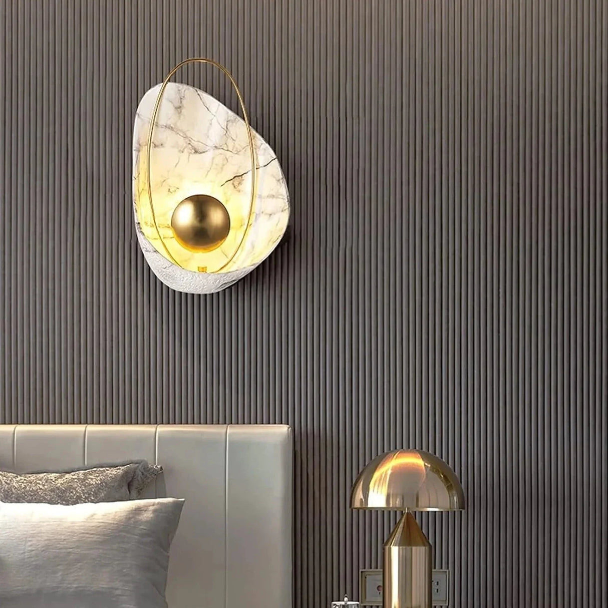 MarbelleGlow Marmor-Wandleuchte | Modernes Design | LED Beleuchtung | Dekorative Wandlampe