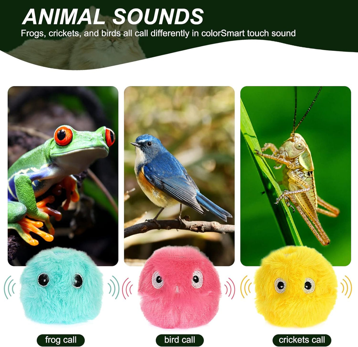 KittySphere Intelligenter Interaktiver Plüschball für Katzen | Fördert Bewegung & Spielspaß | Flauschiges Katzenspielzeug