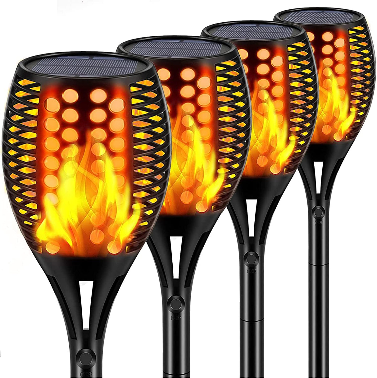 FlameGlow Solar-Tiki-Fackeln | Flackernde Flammenlichter | Nachhaltige Gartenbeleuchtung