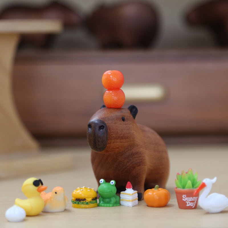 WoodBuddy Capybara Handgefertigte Holzfigur | Einzigartige Deko für Zuhause | Nachhaltiges Design