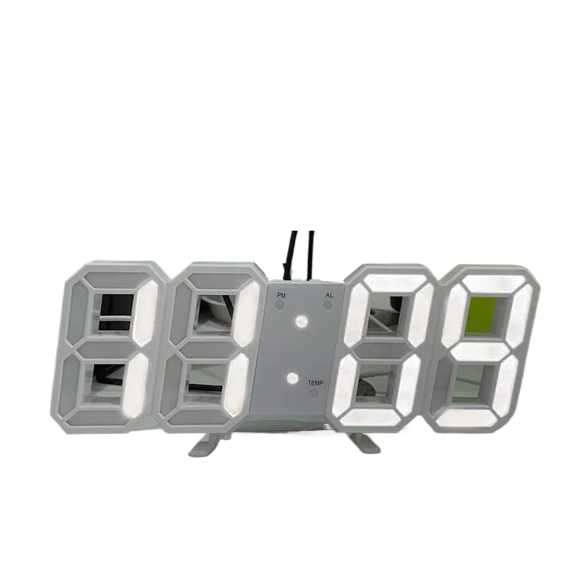 TimeGlow 3D LED Digitaluhr | USB-Stecker | Multifunktional | Leuchtende Wanduhr | Elektronische Uhr | Wohnkultur