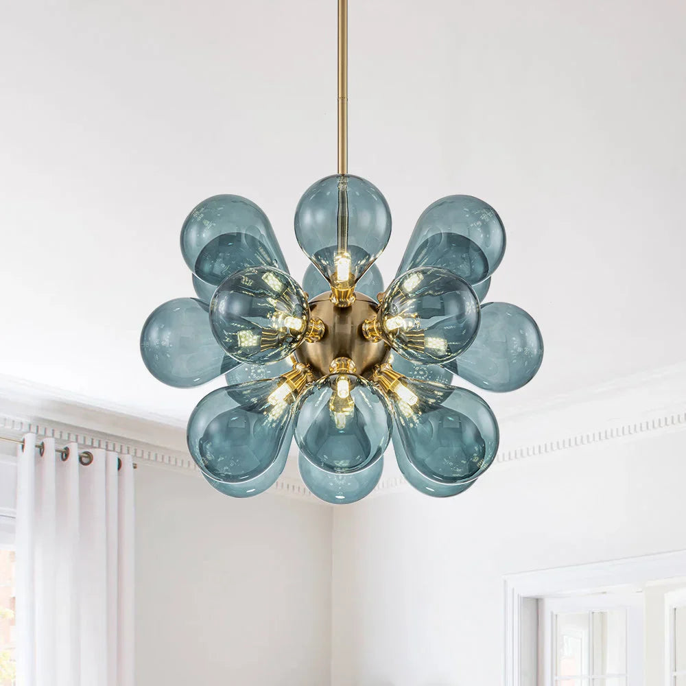 AuraBliss Cluster Glas Bubble Kronleuchter | Einzigartiges Design | Elegante Beleuchtung für Zuhause