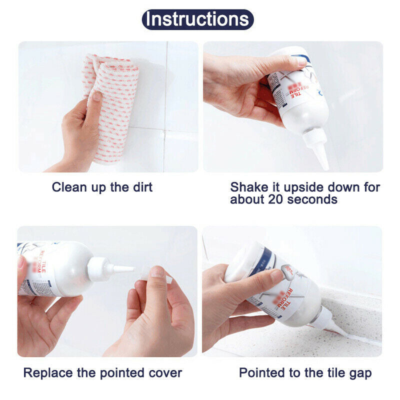 TileFix Fliesenfugenfüller | Perfekte Fugenreparatur | Fliesenreform für Zuhause