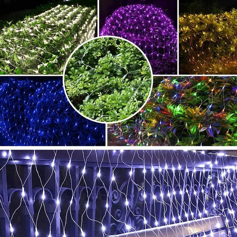 SolarNet Glow Outdoor LED Lichterkette | Fischnetz Design | Solarbetrieben | Stimmungsvolles Licht für Garten und Balkon