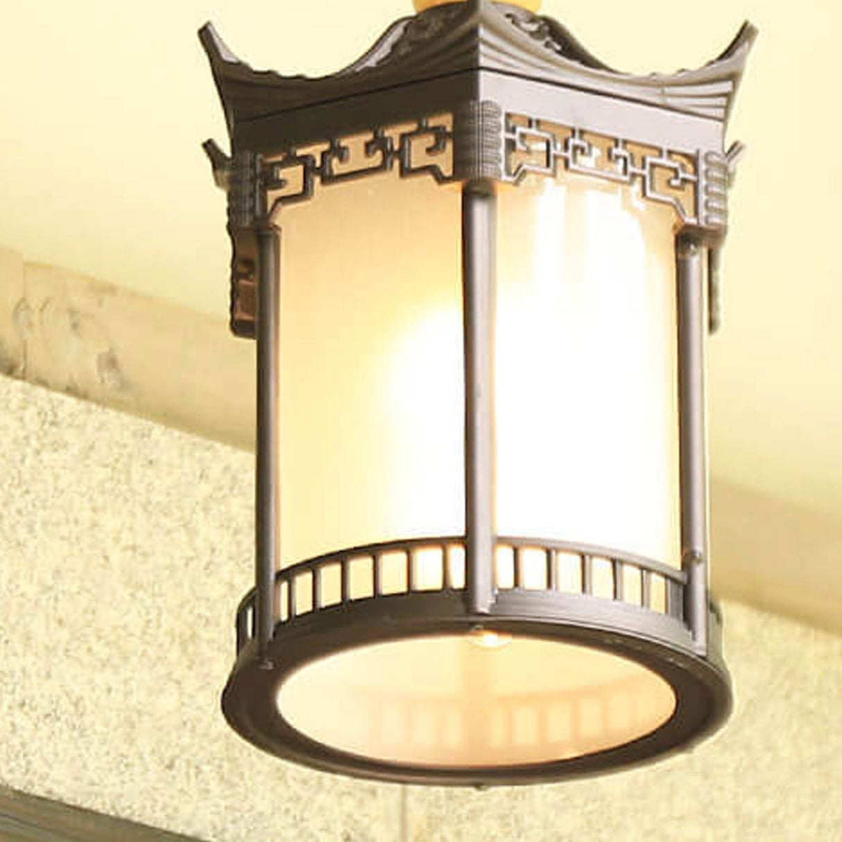 HexaLantern Outdoor LED Hängeleuchte | Wasserdichte Retro-Laterne | Chinesisches Sechseck-Design