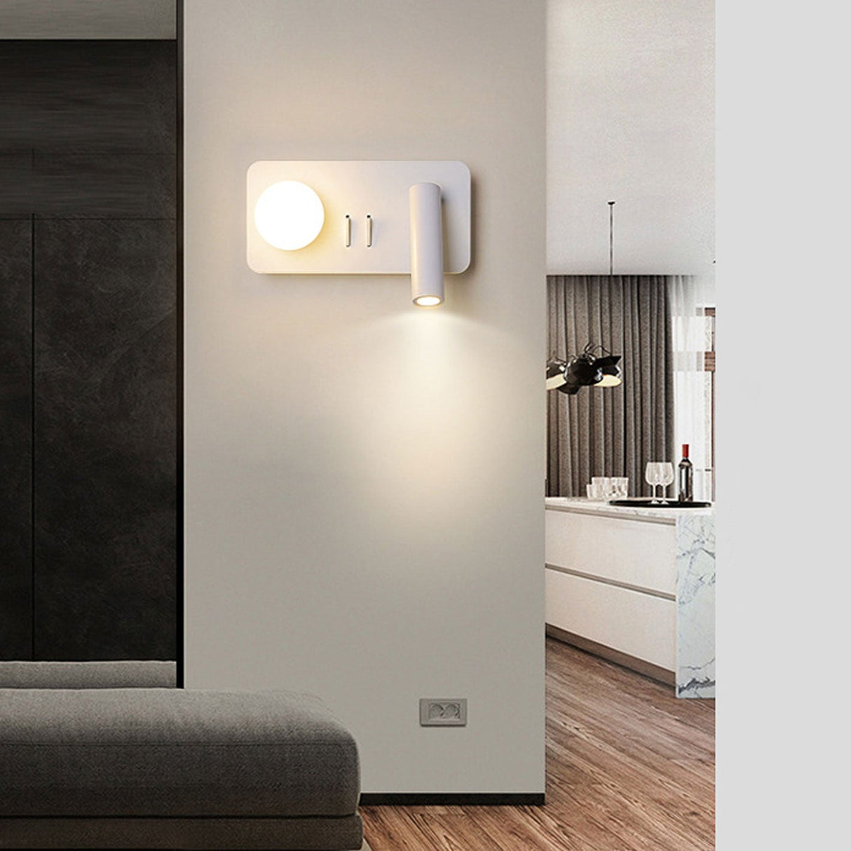 LumoForm Nordic LED Wandleuchte | Rund & Eckig | Minimalistisches Design | Leselampe mit Acryl & Eisen