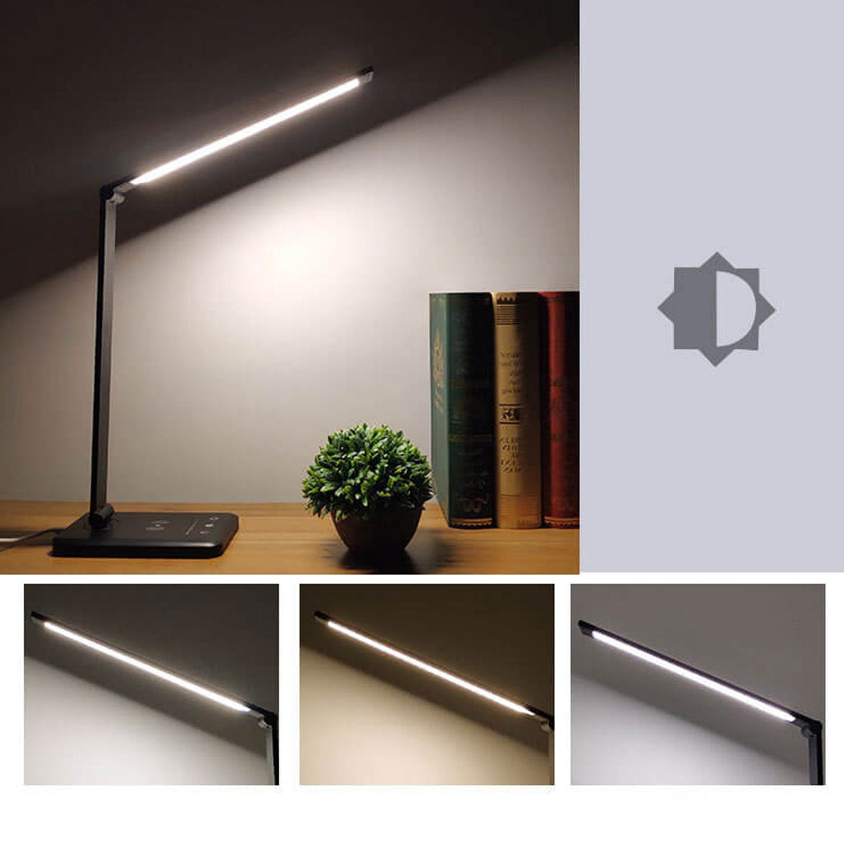 Lumosync FoldPro LED Tischlampe | Kabellos & Wiederaufladbar | Augenschutz | Dimmbar | USB-Ladestation