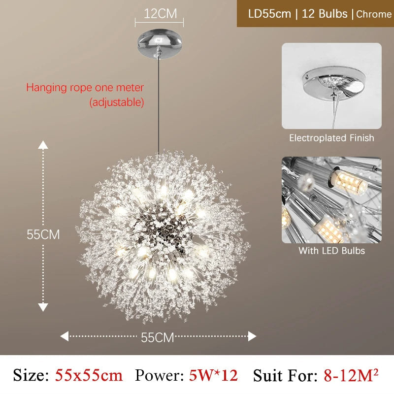 CrystalElegance Luxus-Kronleuchter aus Kristallglas | Premium Deckenleuchte | Glamour für Wohnzimmer, Esszimmer und mehr