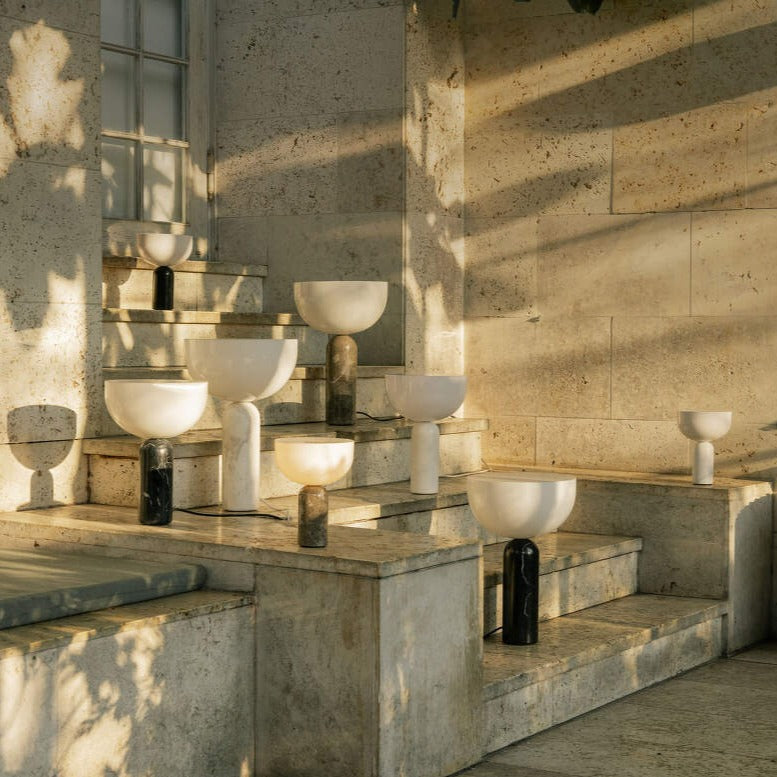 Marbona Elegante Marmor Tischlampe | Minimalistisches Design | LED-Stimmungslicht | Luxuriöse Dekoration für Zuhause und Büro