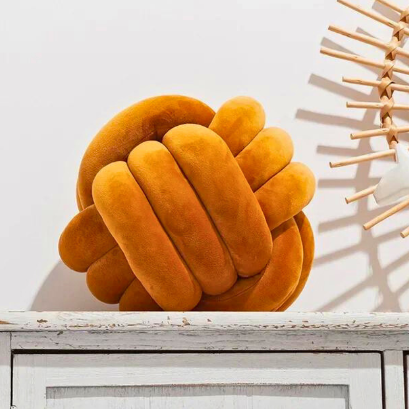 VelvetNest Skandinavisches Knotenkissen aus Samt | Stilvolle Deko | Weich & Komfortabel | Perfekte Wohnaccessoire