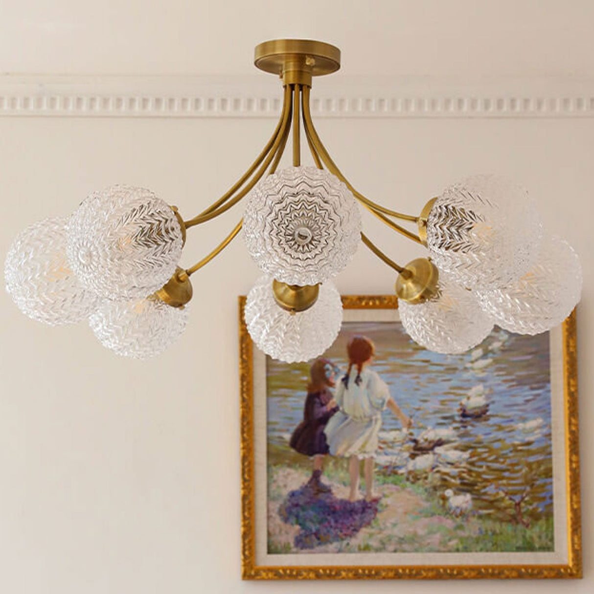 Astriona Sphere LED Deckenleuchte | Sphärische Glaslampenschirme | 6/8 Flammen | Flush Mount