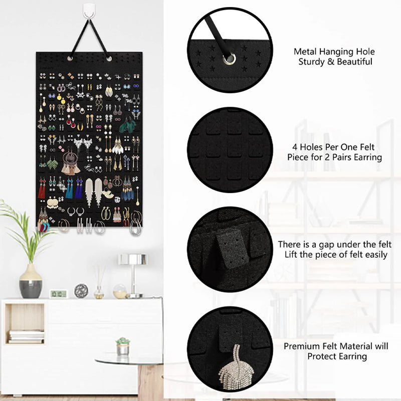 OrgaFelt Schmuck Organizer | Hängender Filz Organizer | Platzsparend & Stylisch | Perfekt für Schmuck & Accessoires