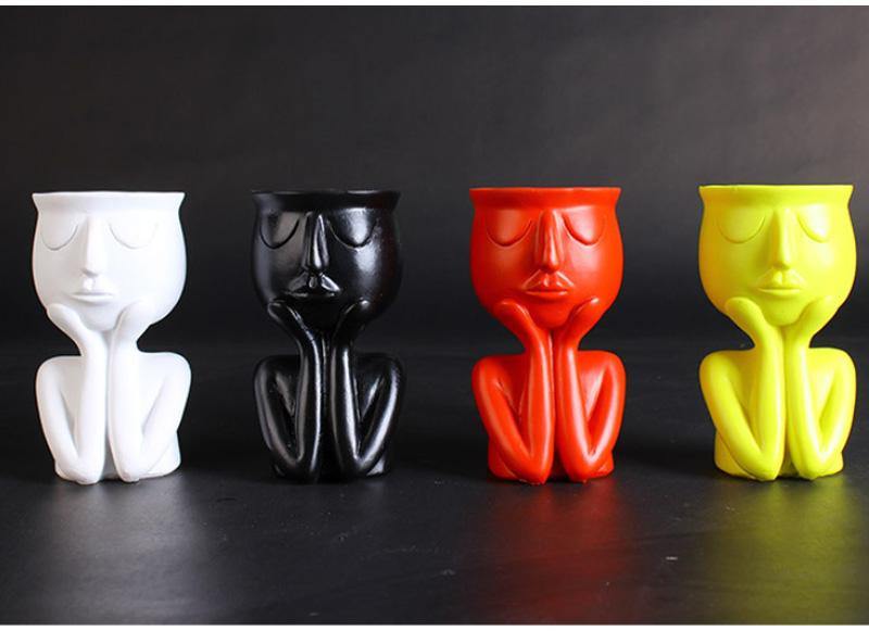 FaceRest Keramik Pflanztopf | Stilvoller Gesichts-Pflanzentopf | Einzigartige Deko für Zuhause & Büro