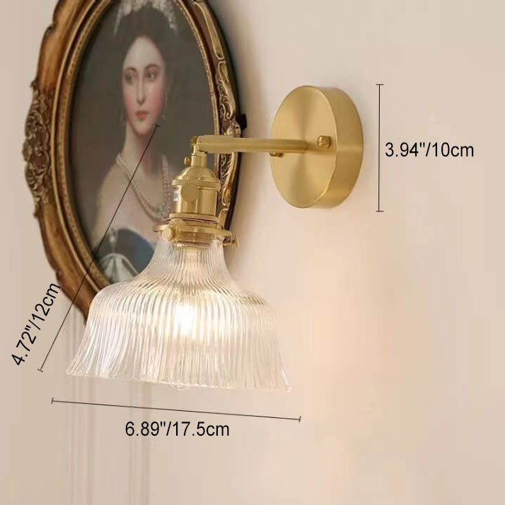 Florabelle Nordic Wandlampe | Minimalistisches Blütendesign | Kupfer & Glas | 1-flammig | Dekorative Beleuchtung