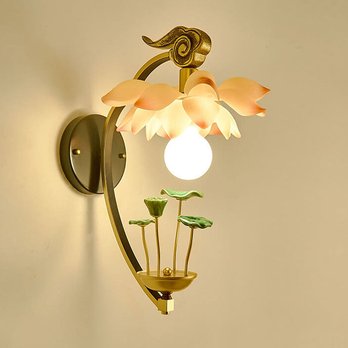LotuLume Wandlampe | Modernes Lotus-Design aus Keramik & Harz | Elegante 1-Flammige Wandleuchte