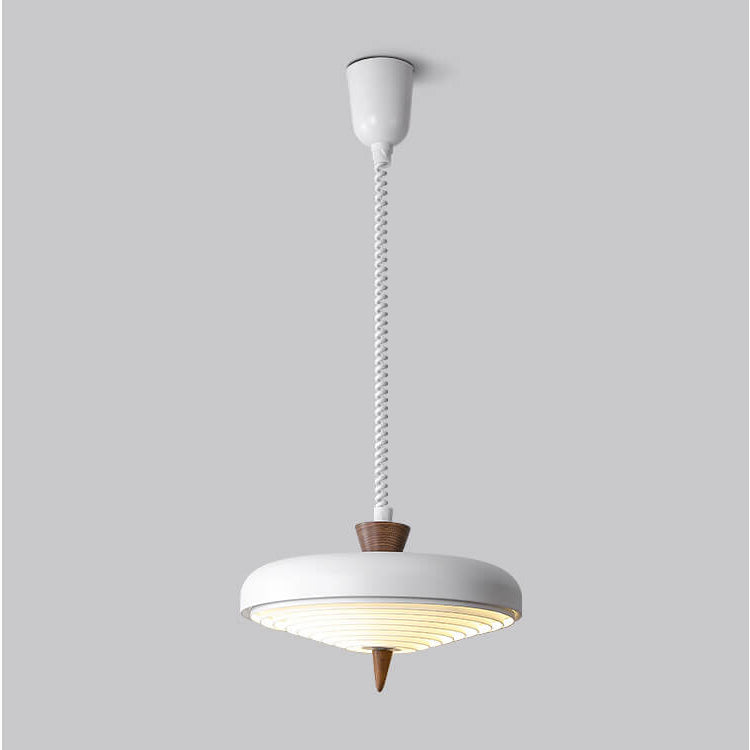 ZenithIron Japanische Hängelampe | Industrielles Design | Walnussholz | Höhenverstellbar | Einflammige Pendelleuchte