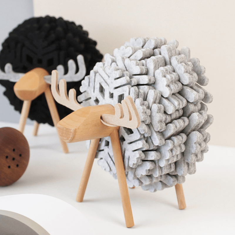 MooseMats 12-teiliges Untersetzer-Set | Hochwertige Filzuntersetzer | Stilvoll & Schützend | In Weiß, Blau & Schwarz