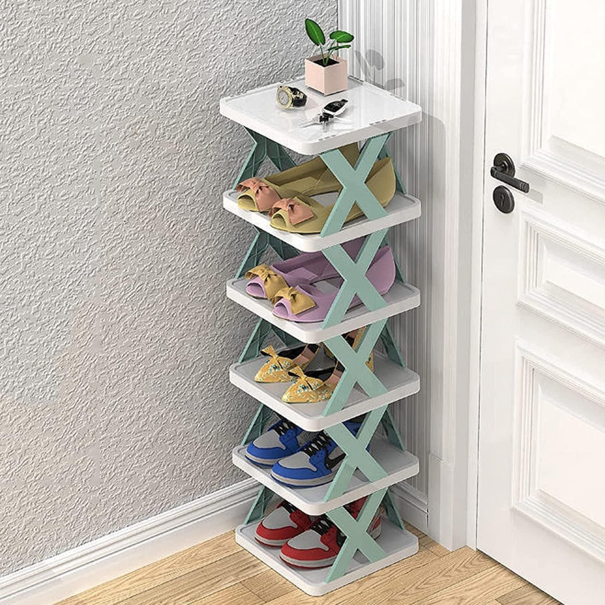 ShoeStack 6-stufiger Schuh-Organizer | Platzsparendes Regal | Schuhregal für Zuhause & Flur