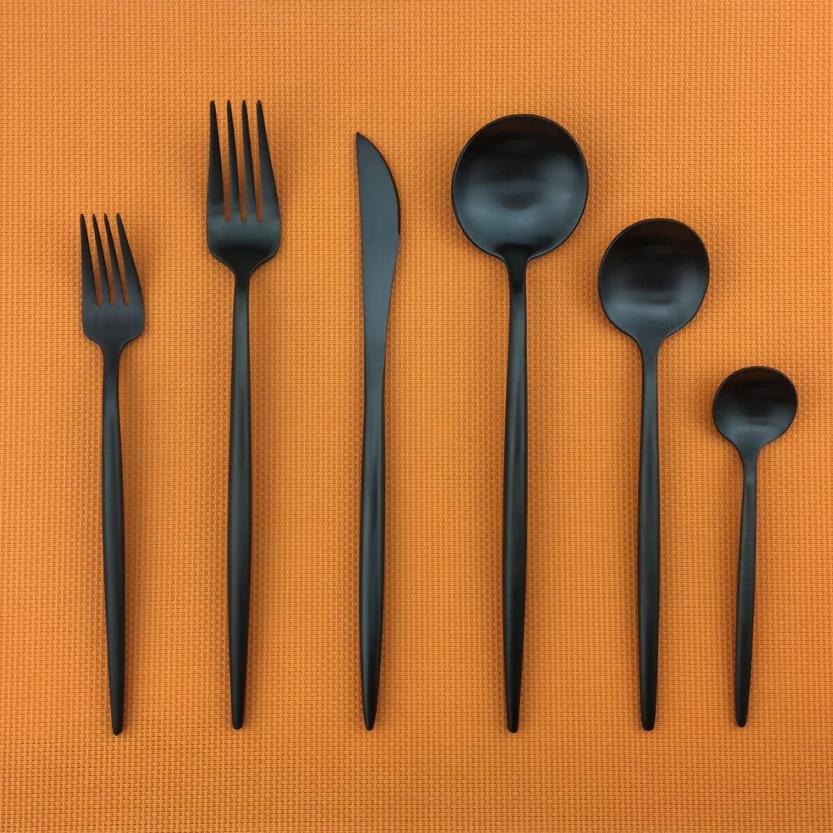 LumiSet 36-teiliges Minimalistisches Besteckset | Edelstahl | Modernes Design | Langlebig & Spülmaschinenfest | Für 6 Personen